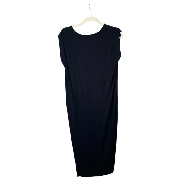 EILEEN FISHER Black Sleeveless Tank Midi Dress Size Small Casual Jersey Knit - Picture 2 of 6